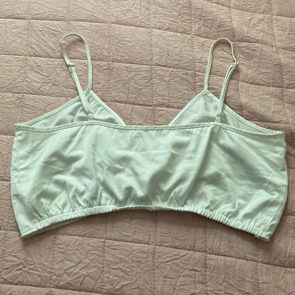 Crescent White Ruched Crop Top - Picture 5 of 5